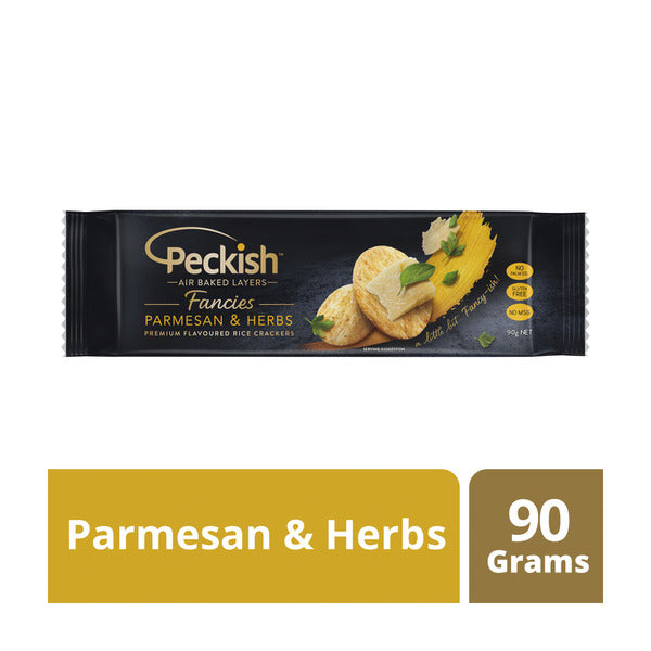 Peckish Fancies Parmesan & Herbs Rice Crackers | 90g