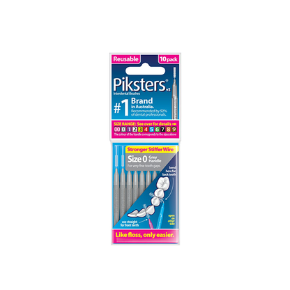 Piksters Interdental Brushes Grey Size 0 | 10 pack