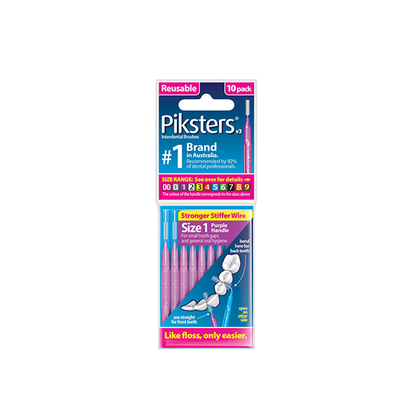 Piksters Interdental Brushes Purple Size 1 - 10 Pack
