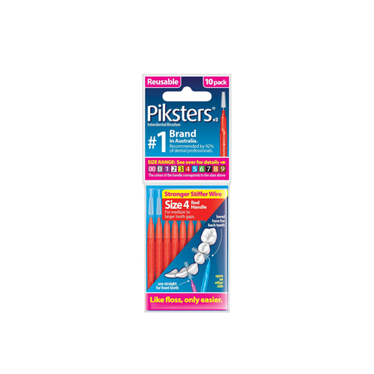 Piksters Interdental Brushes Red Size 4 | 10 pack