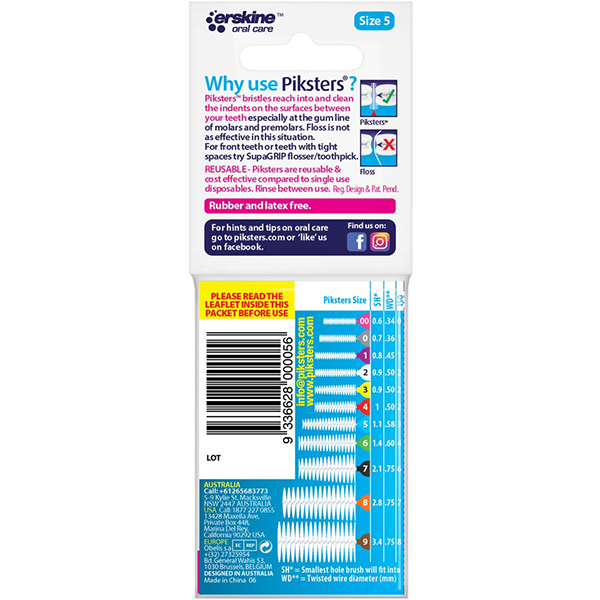 Piksters® Interdental Brushes Blue Size 5 - 10 Pack