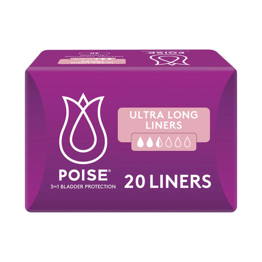 Poise Liners For Bladder Leaks Ultra Long | 20 pack