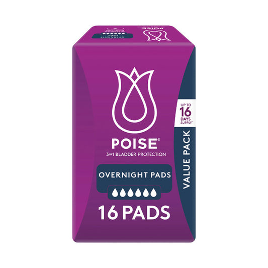 Poise Pads For Bladder Leaks Overnight | 16 pack