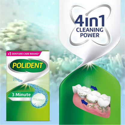 Polident Denture Cleanser Fresh Active Express Tablets 36