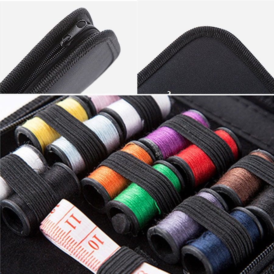 Portable Sewing Kit Home Travel Sewing Thread Needles Pins Measure Set With Case