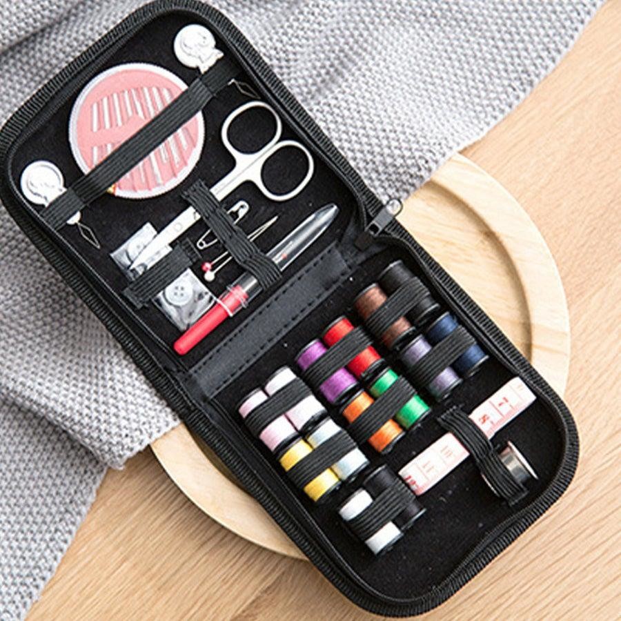 Portable Sewing Kit Home Travel Sewing Thread Needles Pins Measure Set With Case