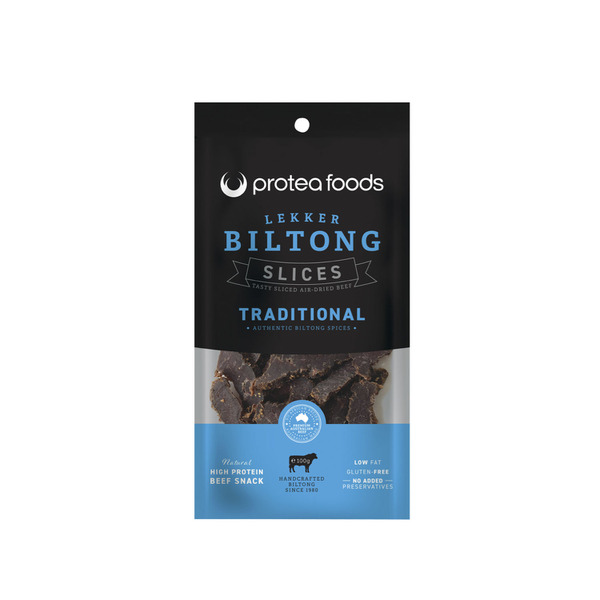 Protea Foods Lekker Traditional Biltong Slices | 100g