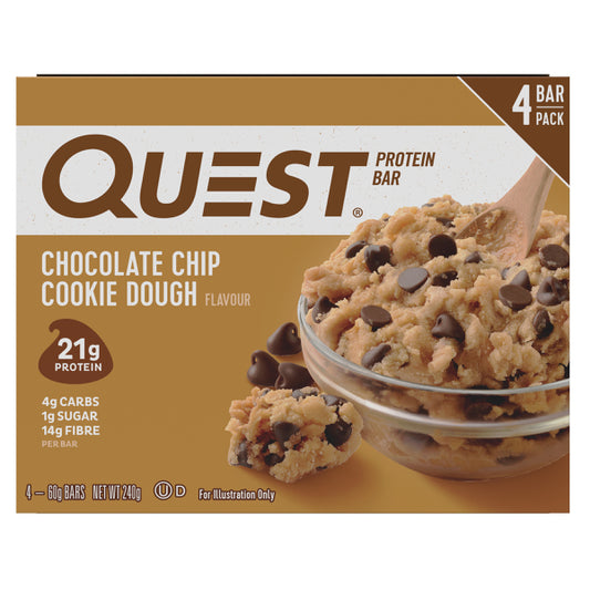 Quest Protein Bar Choc Chip Cookie Dough 4X60G | 240g