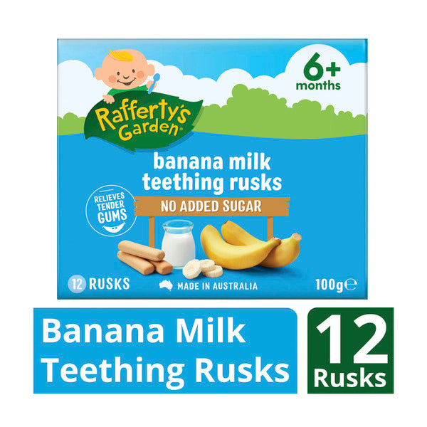 Baby Rafferty Rafferty's Garden Banana Milk Teething Rusks Baby Food 6+ Months | 100 ...