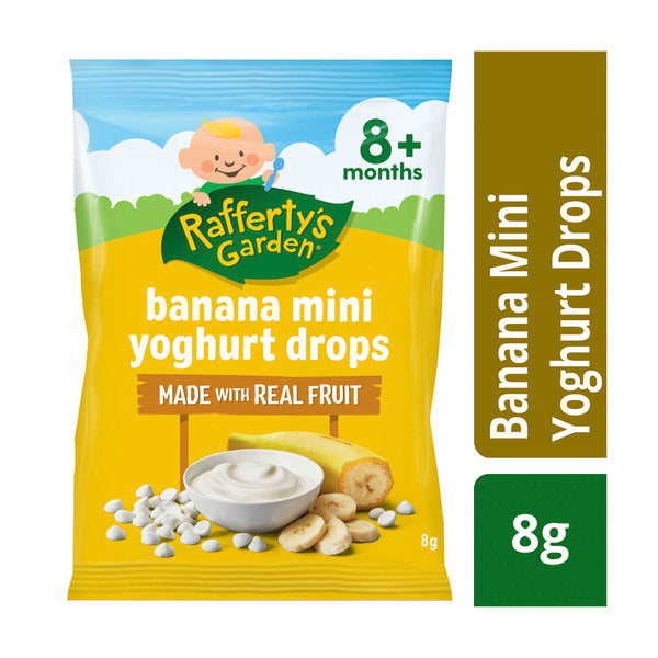 Rafferty's Garden Banana Mini Yoghurt Drops Baby Food Snack 8+ Months | 8g
