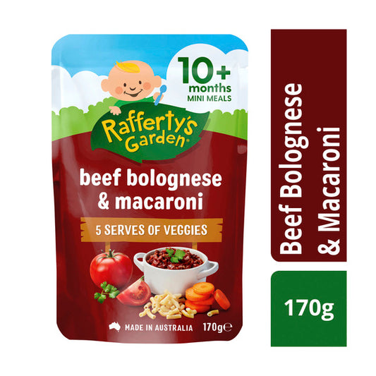 Rafferty's Garden Beef Bolognese & Macaroni Mini Meal Baby Food Pouch 10+ Months | 170g x 2 Pack
