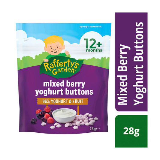 Rafferty's Garden Mixed Berry Yoghurt Buttons Baby Food Snack 12+ Months | 28g x 2 Pack