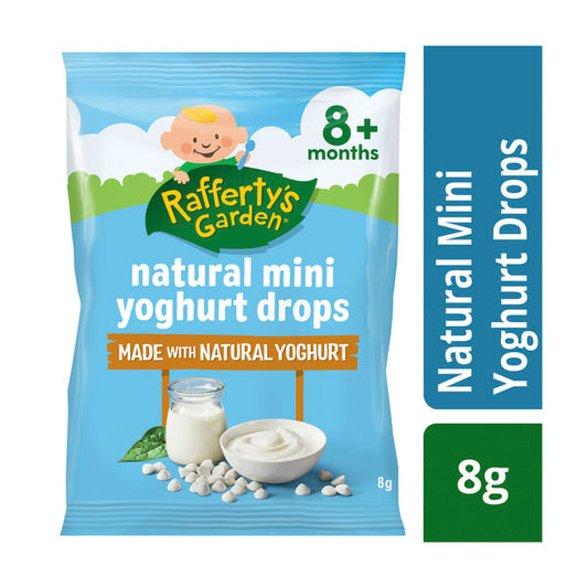 Rafferty's Garden Natural Mini Yoghurt Drops Baby Food Snack 8+ Months | 8g x 2 Pack