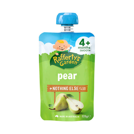 Rafferty's Garden Pear Puree and Nothing Else Baby Food Pouch 4+ Months | 120g x 2 Pack