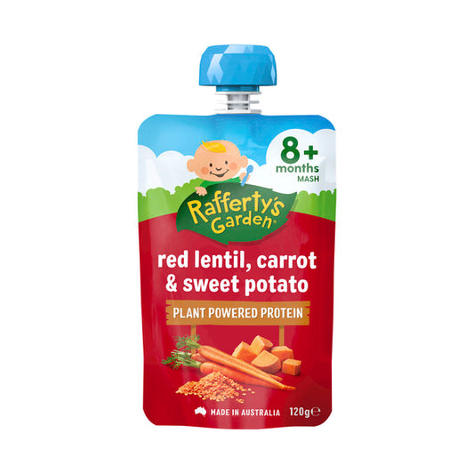 Rafferty's Garden Red Lentil Carrot & Sweet Potato Baby Food Pouch 8+ Months | 120g x 2 Pack