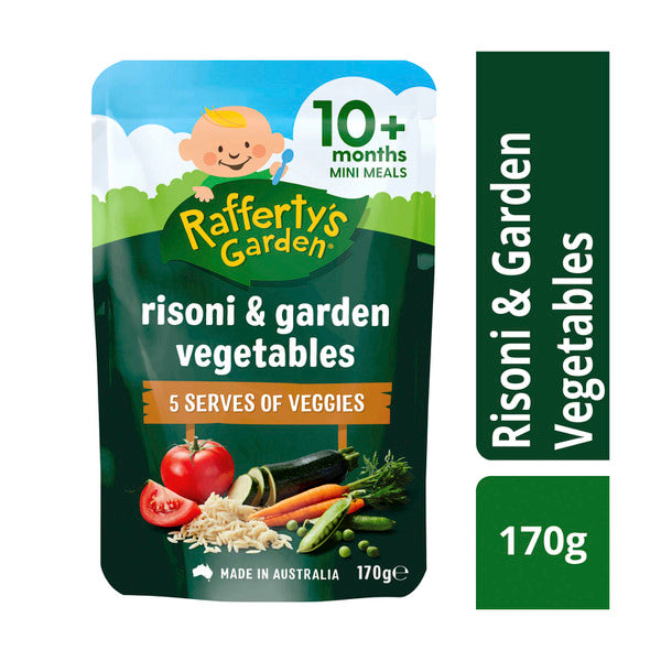 Rafferty's Garden Risoni Pasta & Garden Vegetables Baby Food Pouch Mini Meal 10+ Months | 170g x 2 Pack