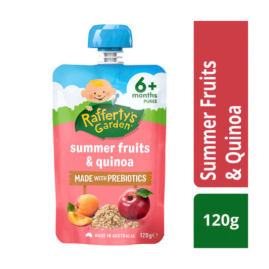 Rafferty's Garden Summer Fruits & Quinoa Baby Food Prebiotics Pouch 6+ Months | 120g x 2 Pack