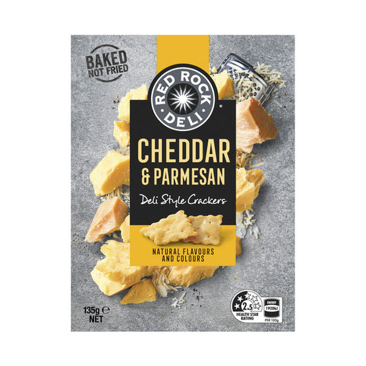Red Rock Deli Cheddar & Parmesan Deli Style Crackers | 135g