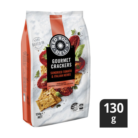 Red Rock Deli Gourmet Crackers Sundried Tomato & Herb | 130g