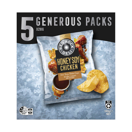 Red Rock Deli Potato Chips Honey Soy Chicken Multipack 5 Pack | 140g