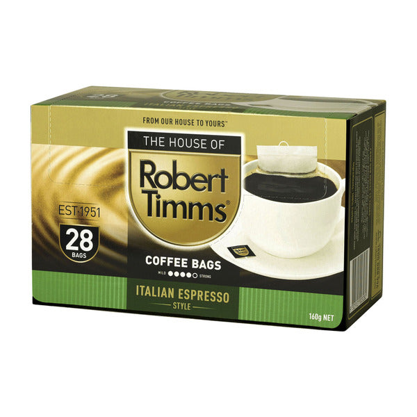 Robert Timms Italian Espresso Style Coffee Bags 160g | 28 Pack