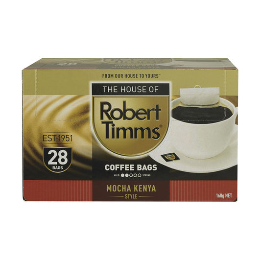 Robert Timms Mocha Kenya Style Coffee Bags 160g | 28 Pack