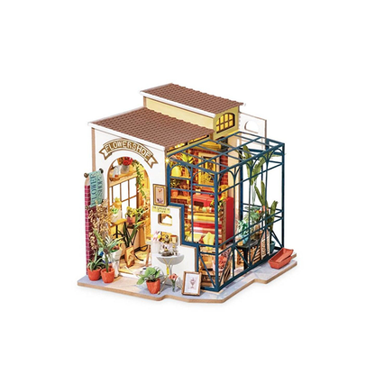Robotime 1:24 DIY Miniature Mini Dollhouse Home Decor Emily's Flower Shop DG145