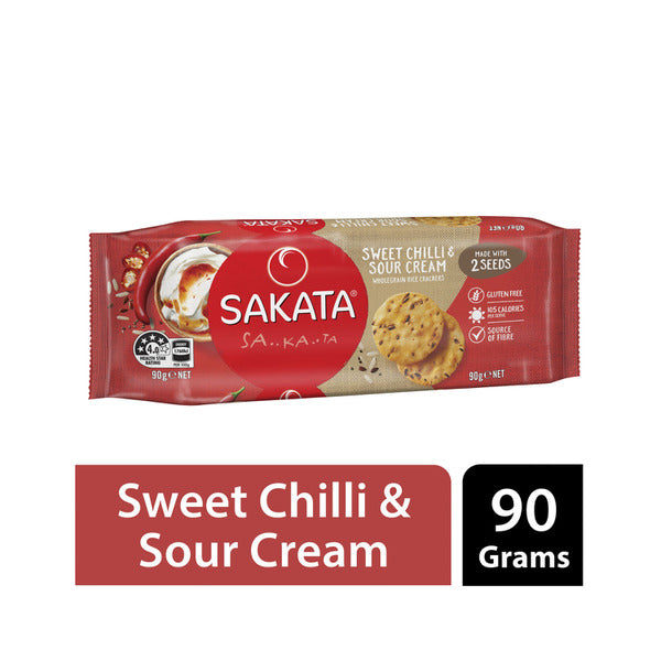 Sakata Wholegrain Rice Cracker Sweet Chilli Sour Cream | 90g