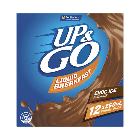Sanitarium Up&Go Liquid Breakfast Chocolate Ice Fridge Pack 12X250mL | 3L