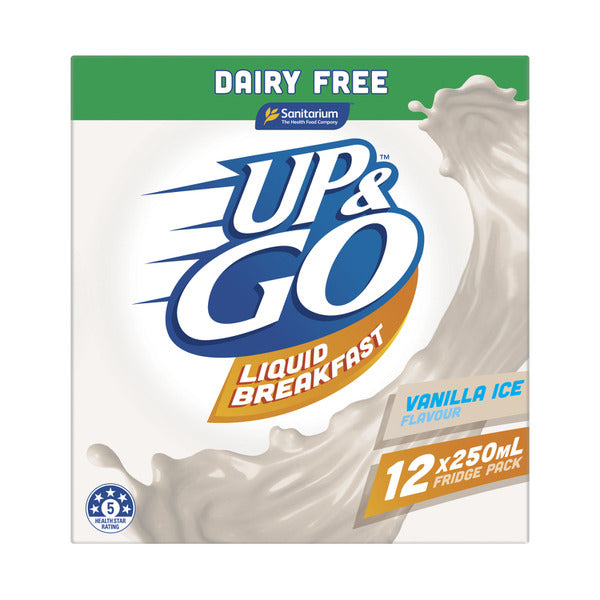 Sanitarium Up&Go Liquid Breakfast Fridge Pack Dairy Free Vanilla 12X250mL | 3L