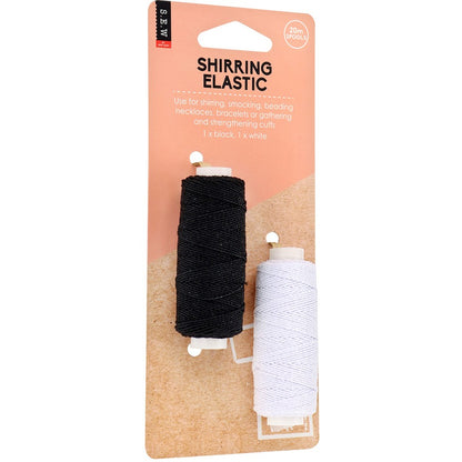 Sew Easy Shirring Elastic - Black & White