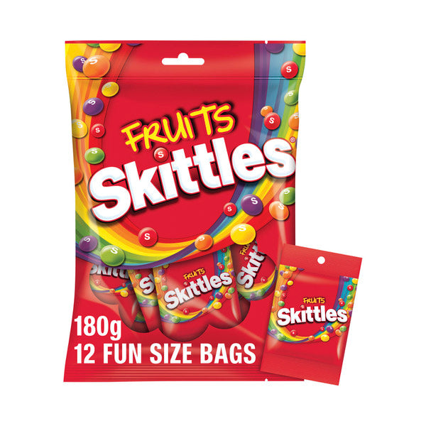 Skittles Fruits Chewy Lollies Party Share Bag 12 Pieces | 180g
