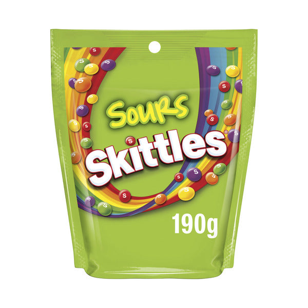 Skittles Sours Chewy Lollies Party Share Bag | 190g