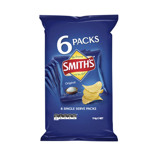 Smith's Crinkle Cut Original Chips 6 pack | 114g