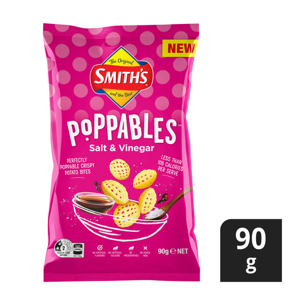 Smith's Poppables Salt & Vinegar 90g