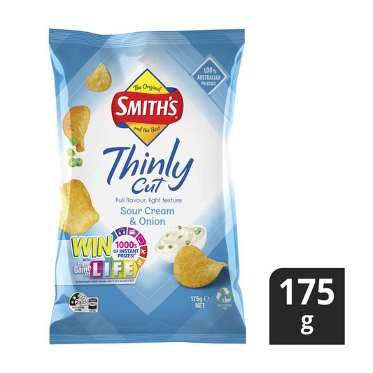 Smith's Sour Cream And Onion Thinly Cut Potato Chips | 175g