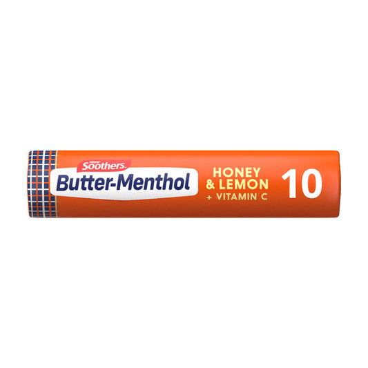 Soothers Butter-Menthol Honey & Lemon Liquid Centres Medicated Throat Lozenges | 10 pack