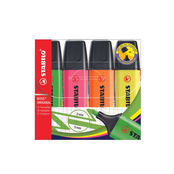 Stabilo Boss Original Highlighters 4 Pack - Multi