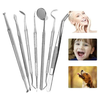 Stainless Dental Tool Set Kit Dentist Teeth Clean Hygiene Oral - 7pcs