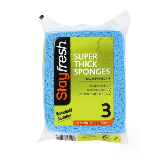 Stay Fresh Anti Bacterial Thick Sponge | 3 pack