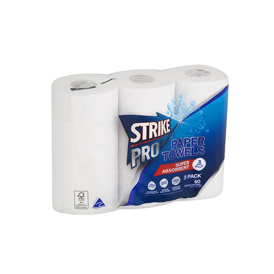 Strike Pro Paper Towel 3 Pack 60 Sheets