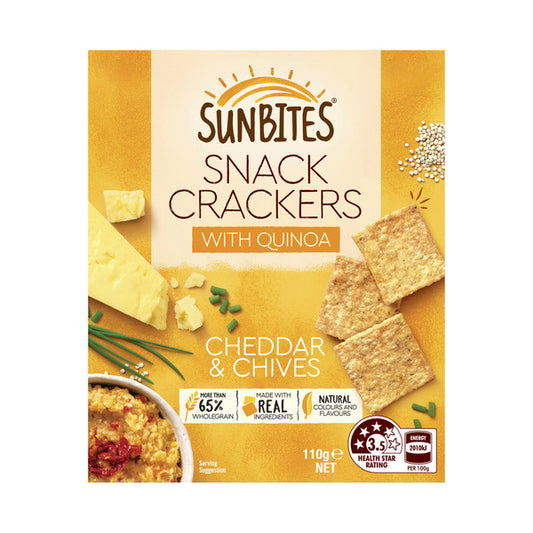 Sunbites Cheddar & Chives Snack Crackers | 110g
