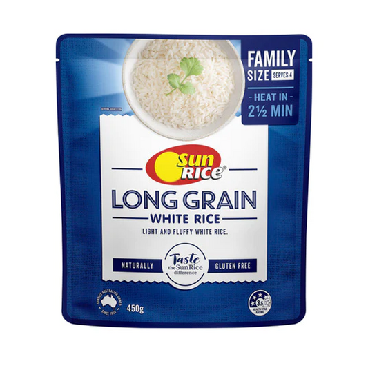 Sunrice Family Size Microwavable White Rice | 450g