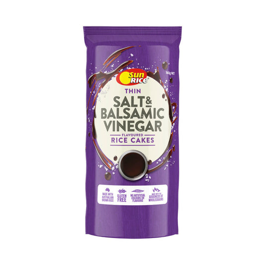 Sunrice Flavoured Rice Cakes Salt & Balsamic Vinegar | 160g