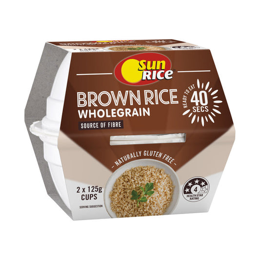 Sunrice Long Grain Brown Rice Cup 2 pack | 250g