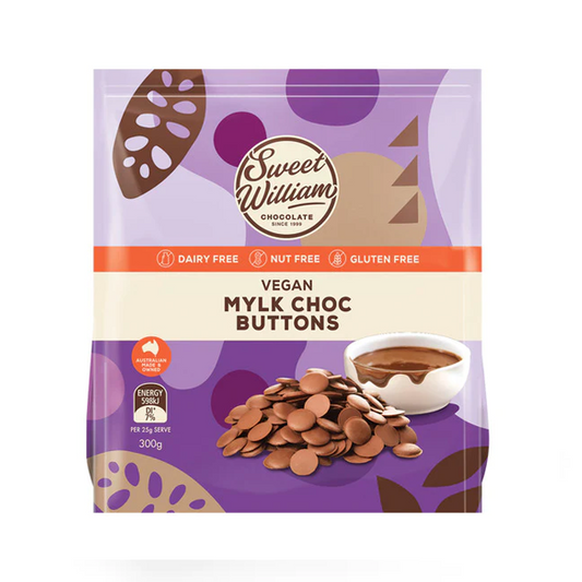 Sweet William Dairy Free Choc Baking Buttons | 300g