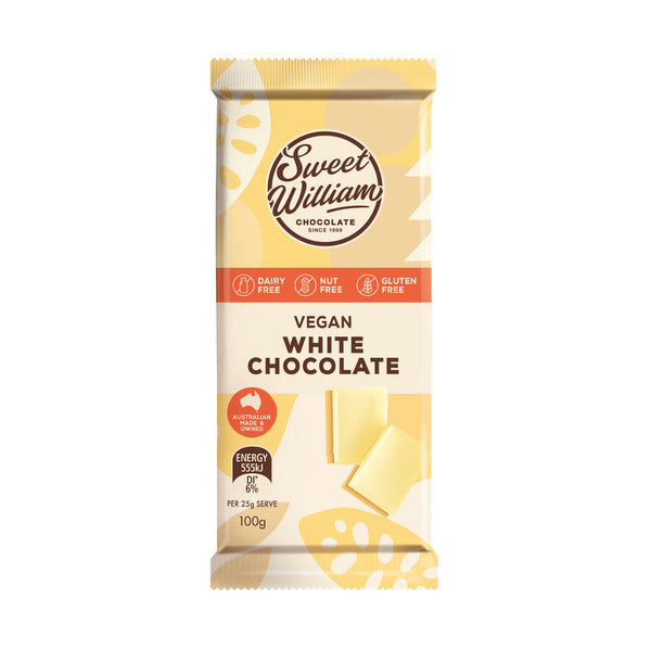 Sweet William Dairy Free Vegan White Chocolate Block | 100g