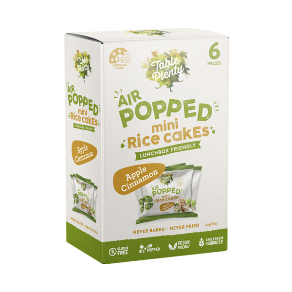 Table Of Plenty Popped Rice Cakes Apple Cinnamon 6 Pack | 90g