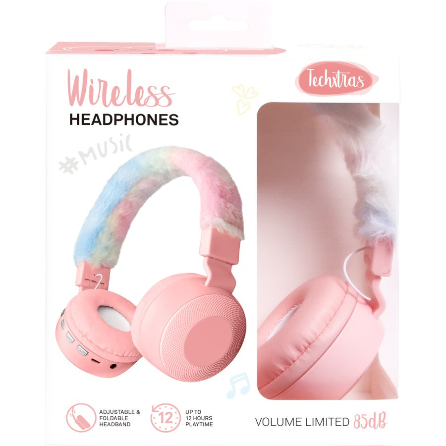 Techxtras Kids Volume Limited Wireless Headphones - Pink