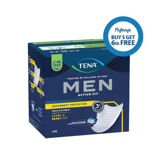 Tena For Men Absorb Protector Pouches Level 2 Incontinence Pads | 10 pack